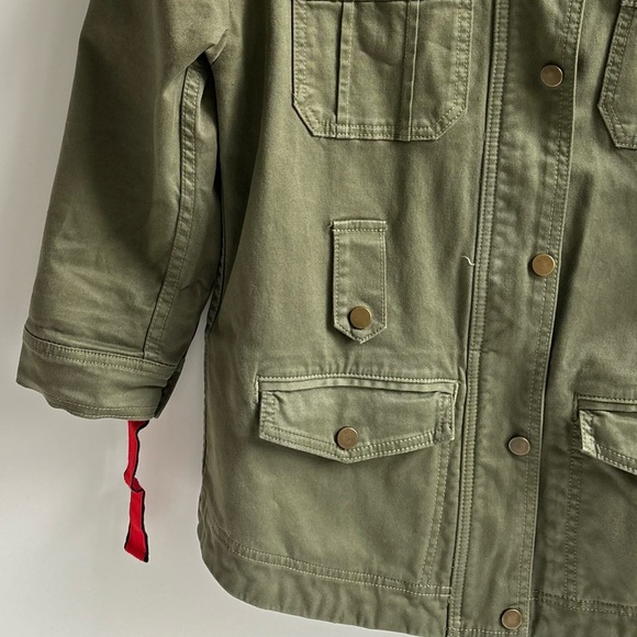 Veronica Beard Paulette Belted Jacket Olive Green Abbreviated Sleeves Small - Picture 9 of 17